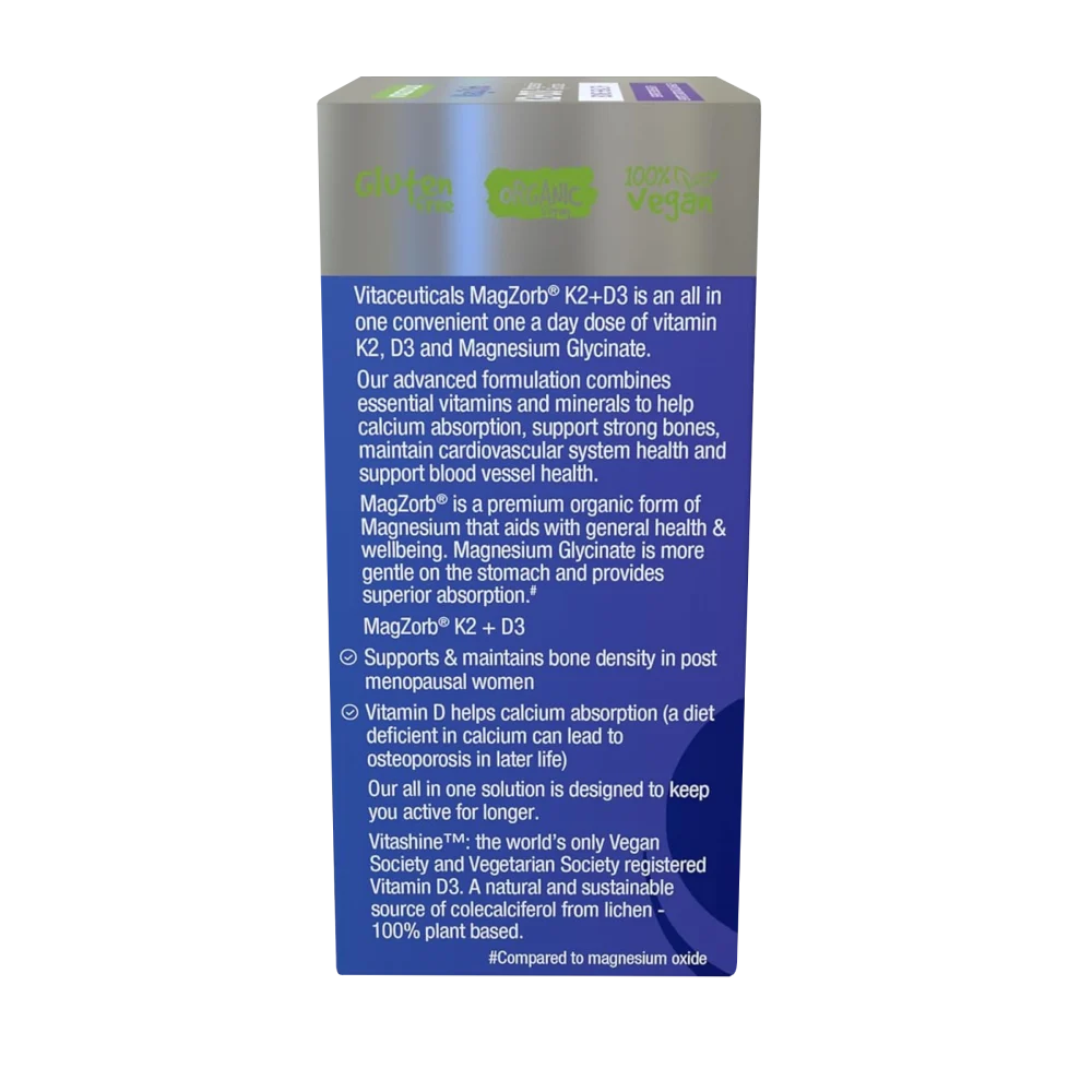 Vitaceuticals MagZorb K2 + D3 + Magnesium Glycinate (60 caps) - Image 3